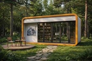 Luxury glamping pod in the woods